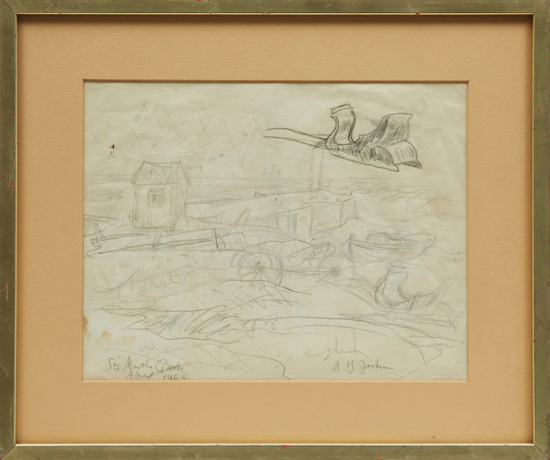 Alexander Young Jackson, Ste Marthe, Gaspé, pencil on paper, April 1953 - view 2