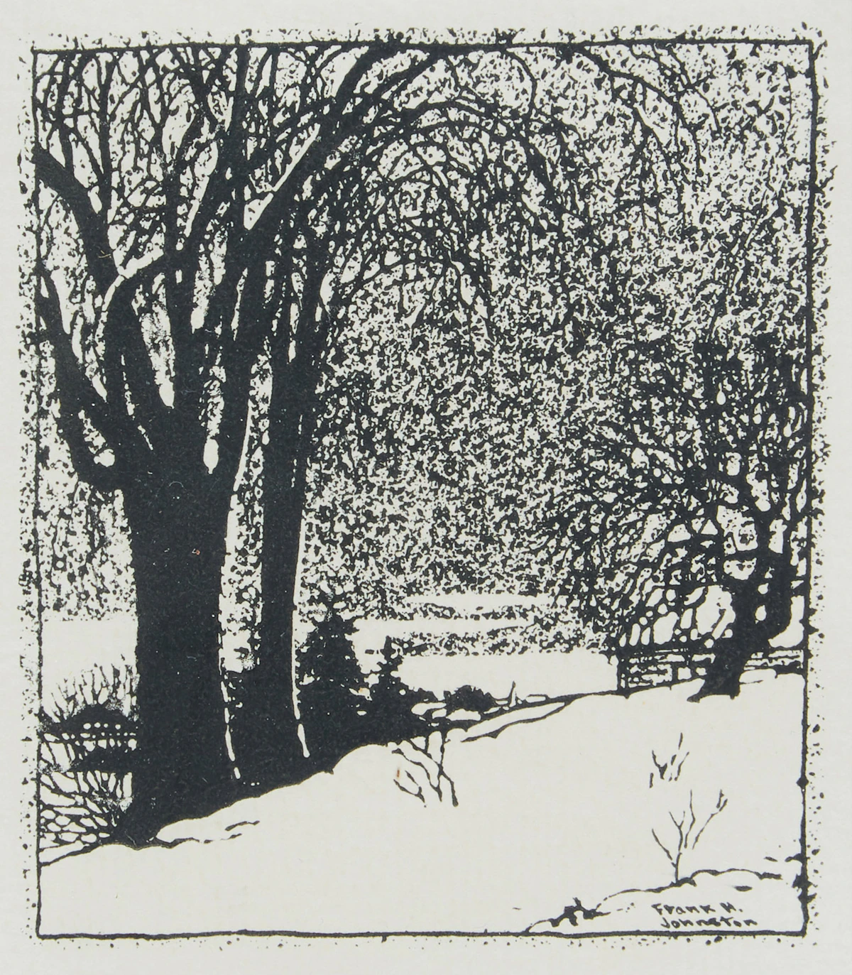 Frank Hans Johnston, Winter Cover, etching