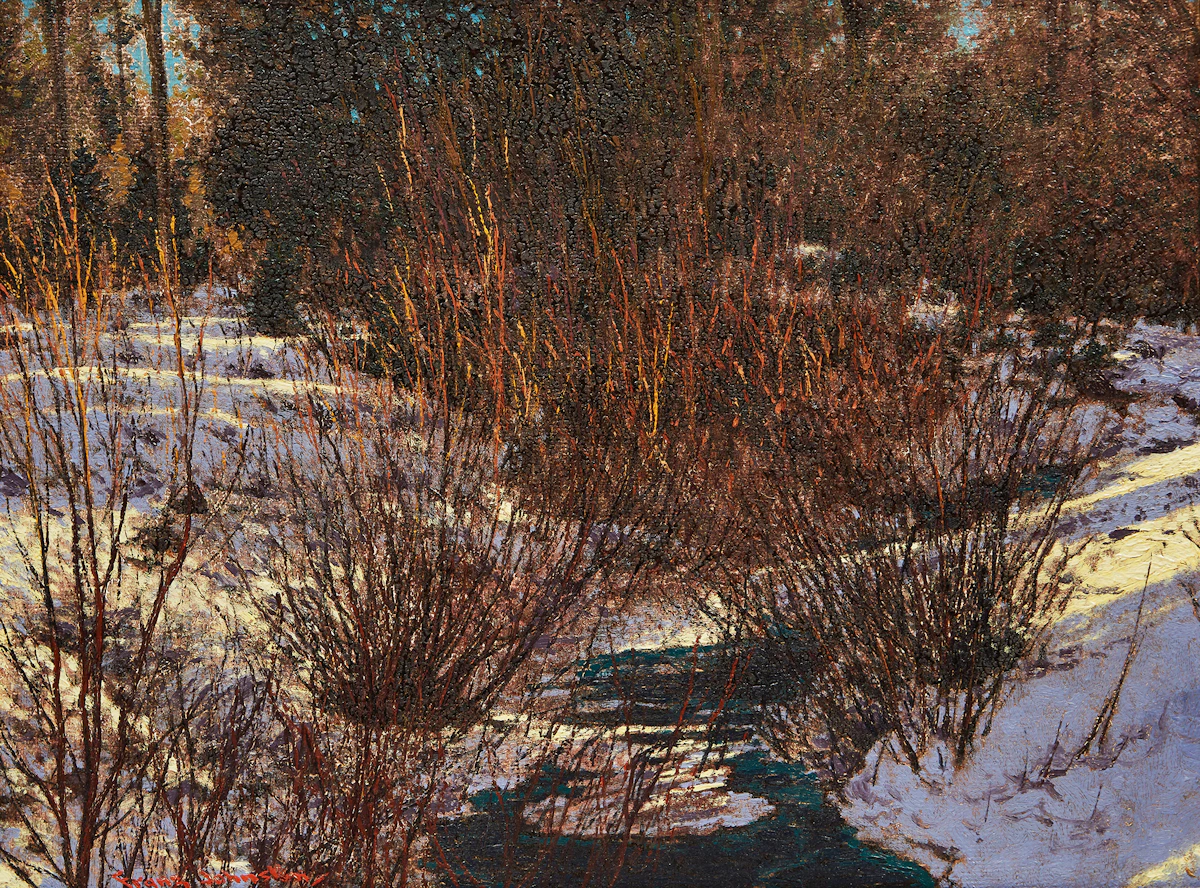 Frank Hans Johnston, The Valley Stream, oil on board