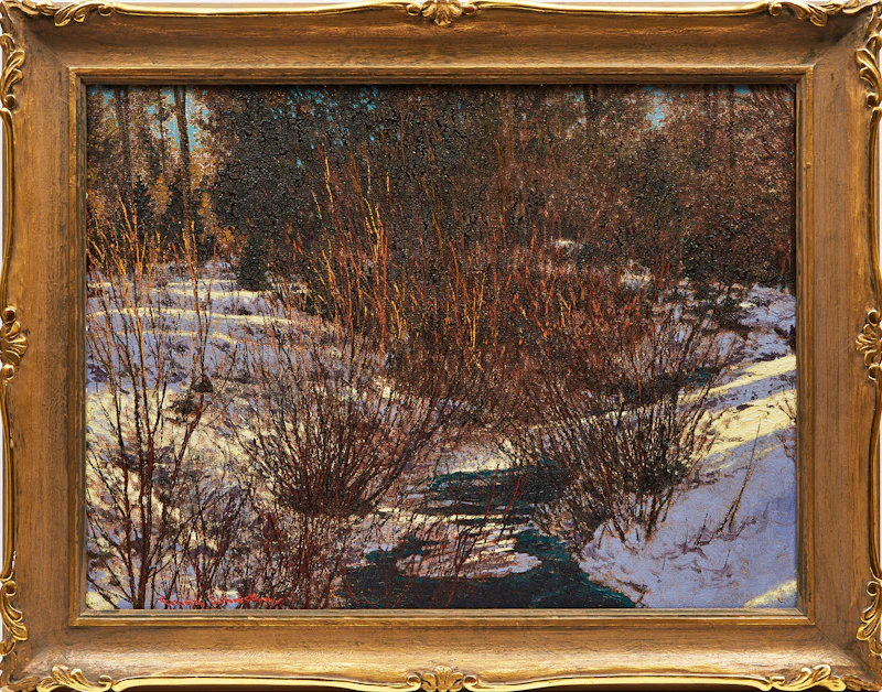 Frank Hans Johnston, The Valley Stream, oil on board - view 2