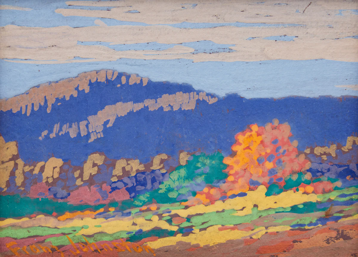 Frank Hans Johnston, Autumn in the Laurentians , gouache