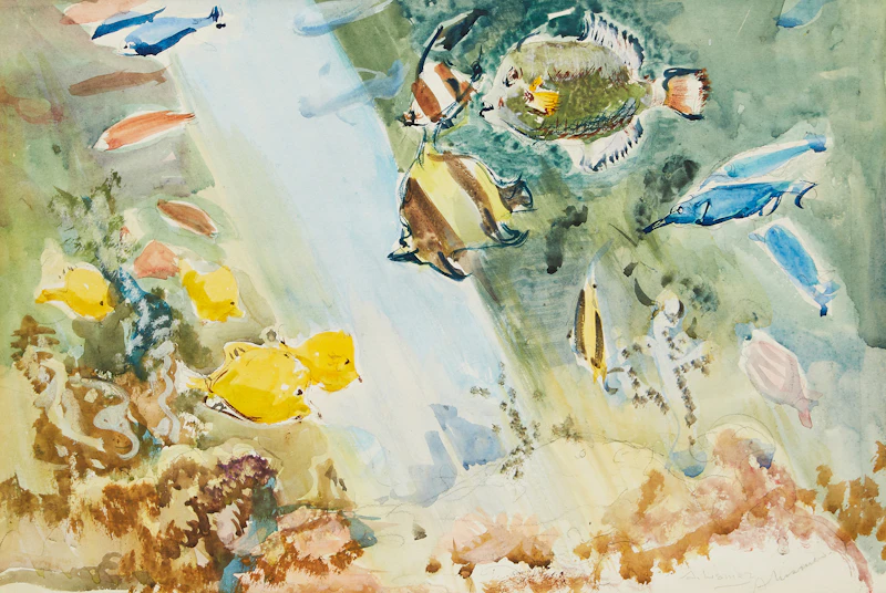 Arthur Lismer, Tropical Fish, Pacific Islands, 1936, watercolour