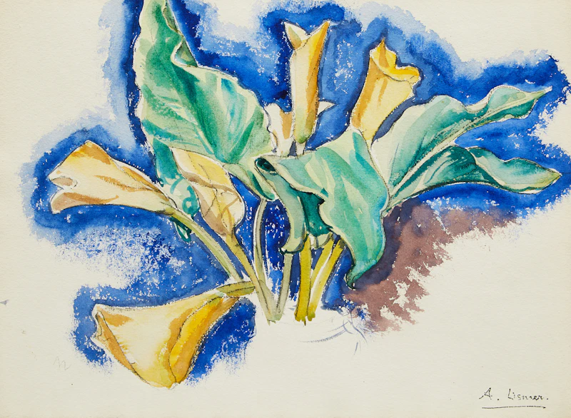Arthur Lismer, Lilies, watercolour