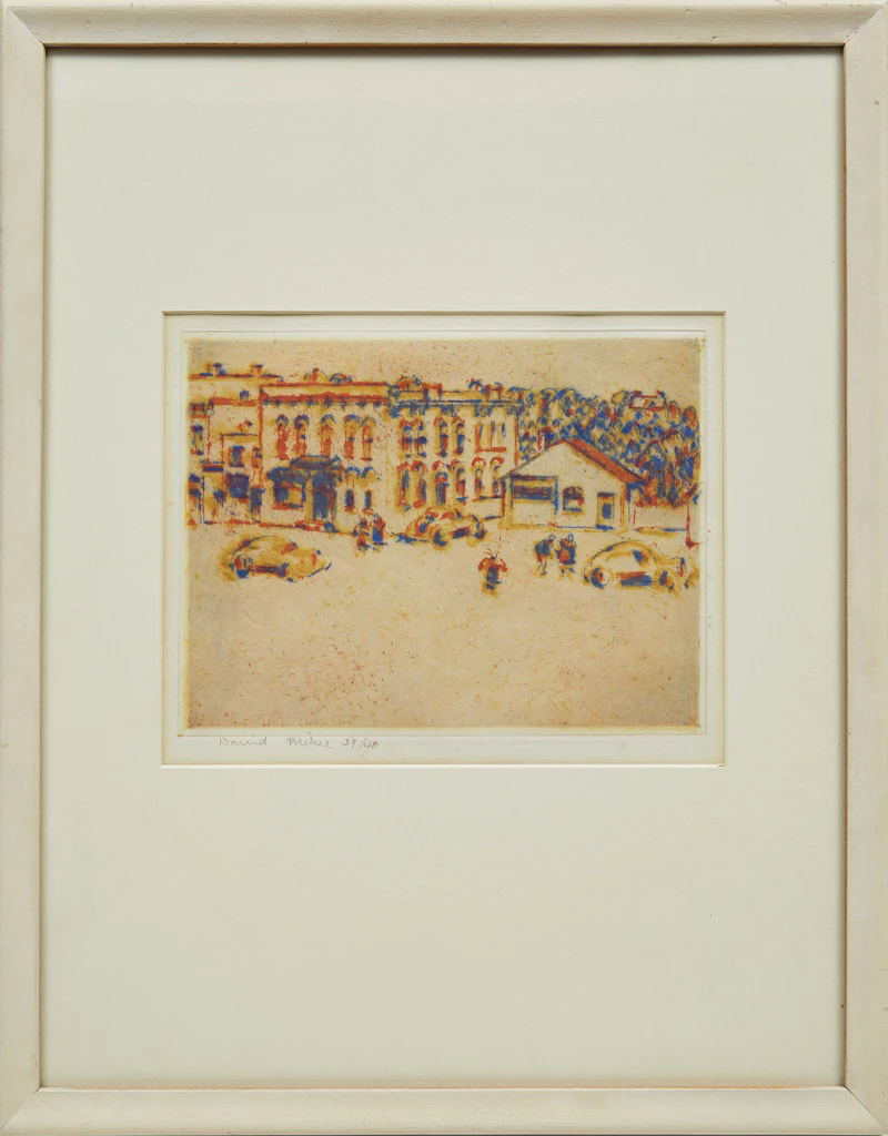 David Brown Milne, Main Street, Uxbridge, drypoint etching, 1942 - view 2