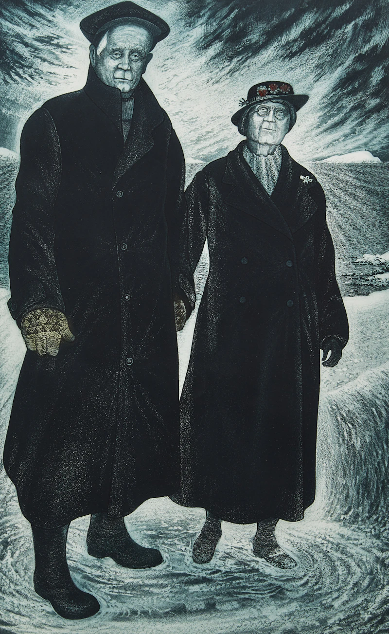 David Lloyd Blackwood, Captain Alb and Aunt Nance, etching
