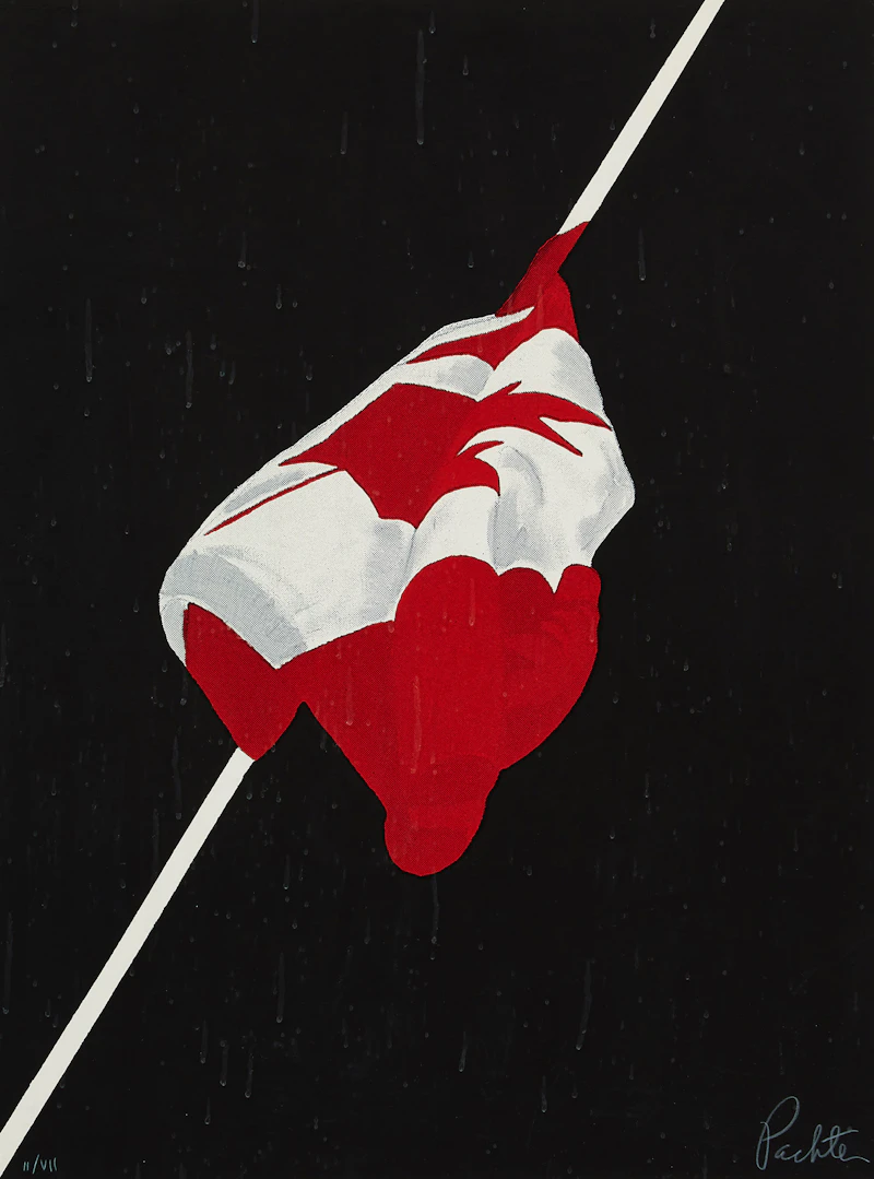 Charles Pachter, The Painted Flag, lithograph in colours, 1981 - view 1