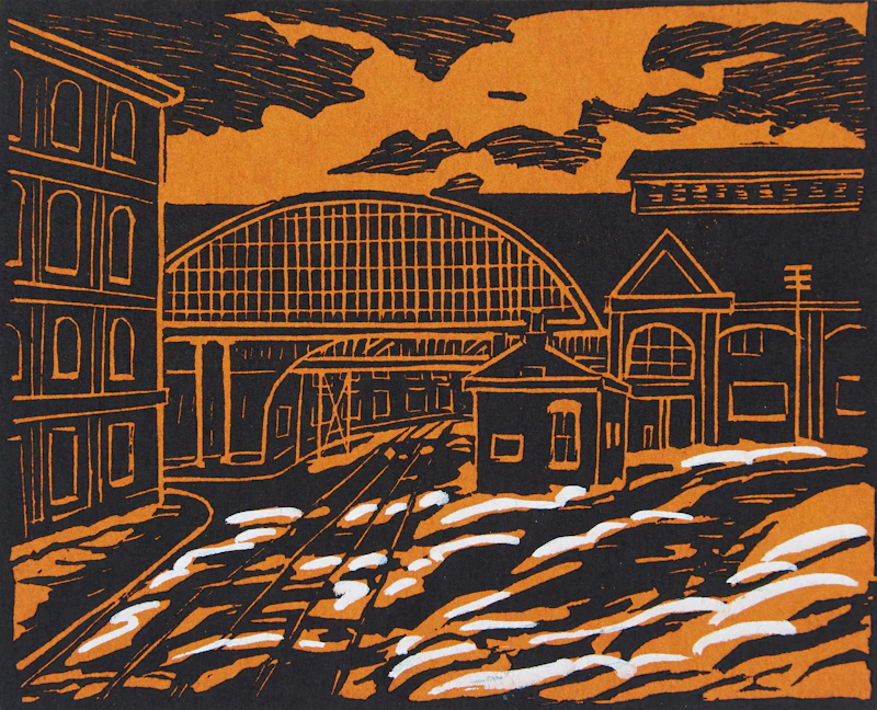 Albert Jacques Franck, Three views, three colour linocuts - view 3