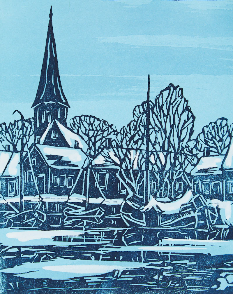 Albert Jacques Franck, Three views, three colour linocuts - view 5