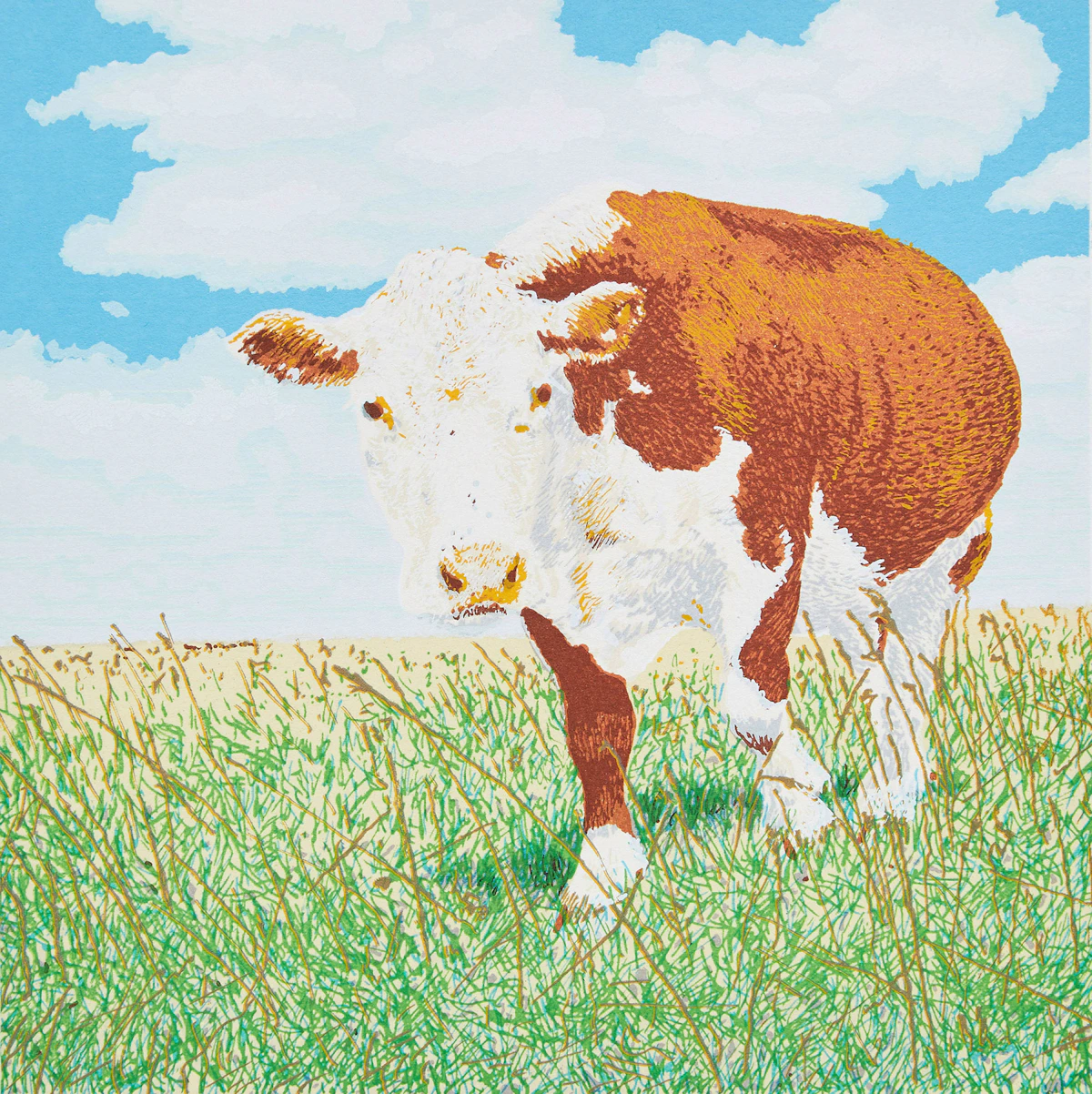 Joe Fafard, Hi, colour silkscreen, 1979