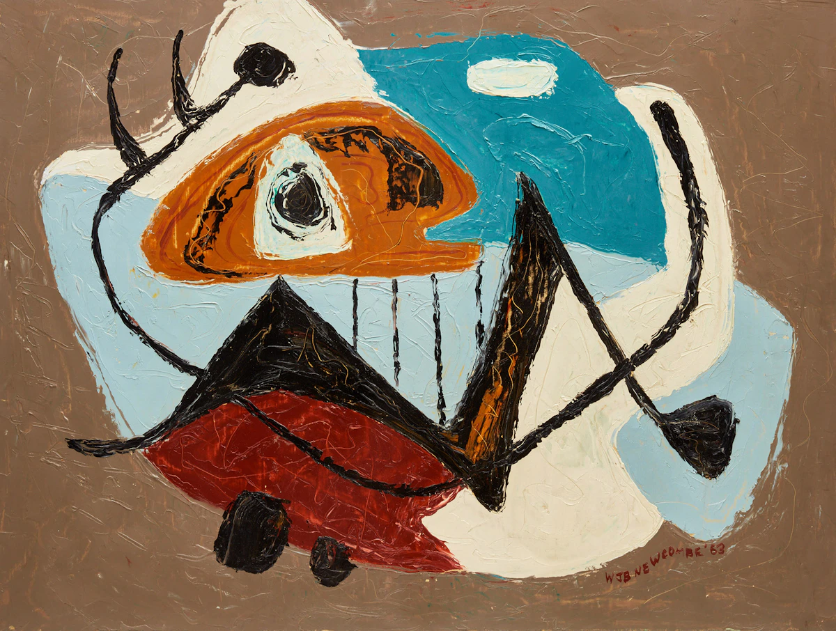 William John Bertram Newcombe, Untitled Abstraction , oil on board, 1963