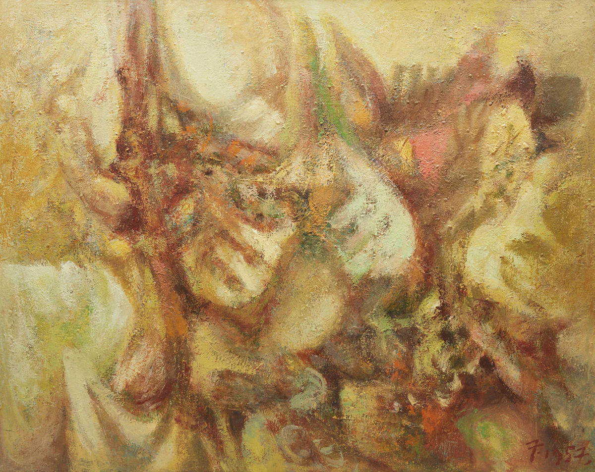 Michael Forster, Forster #11, oil on board, 1957