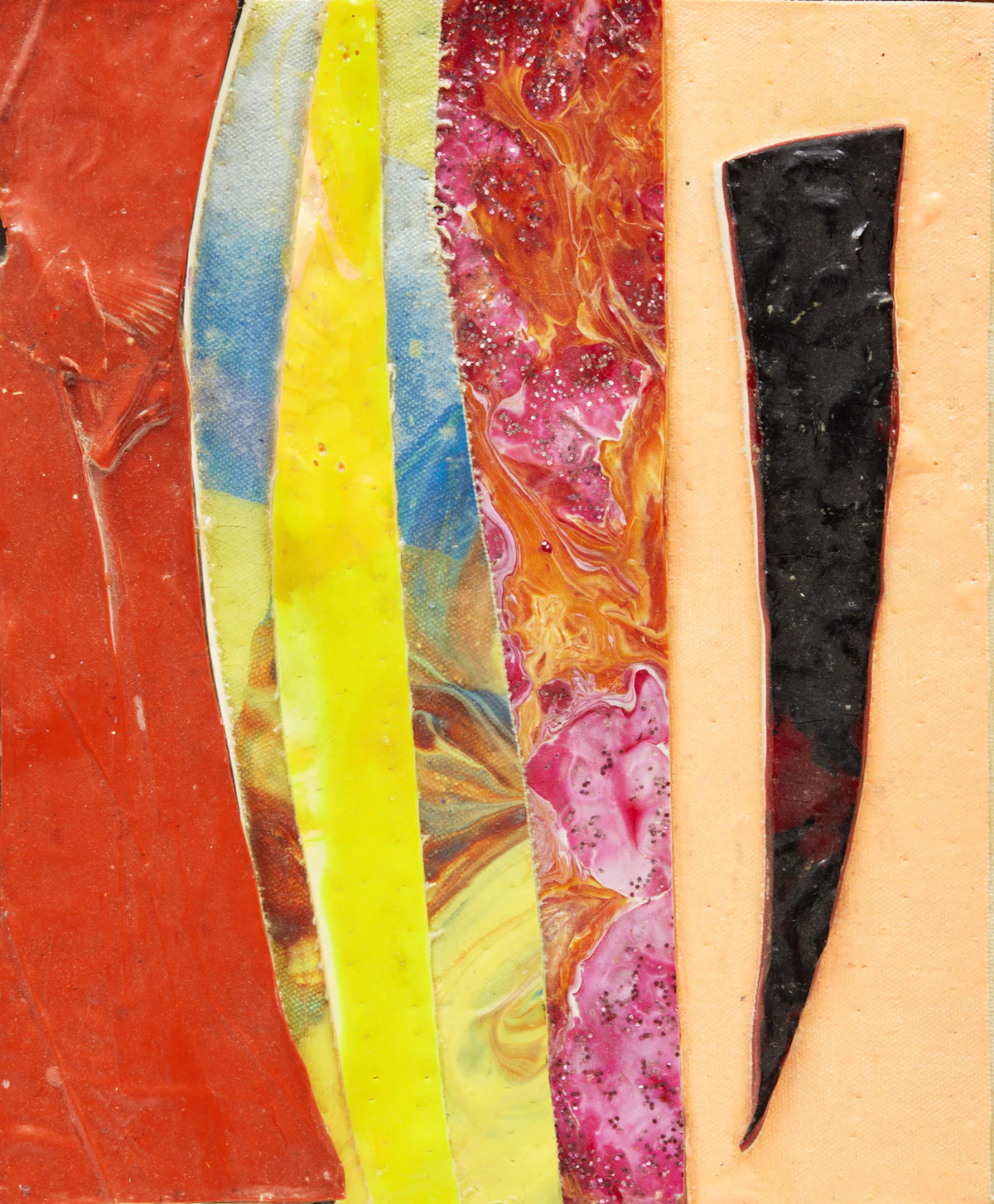 Graham Peacock, Original #28; Original #39, two acrylic and collage paintings on canvas, 2001