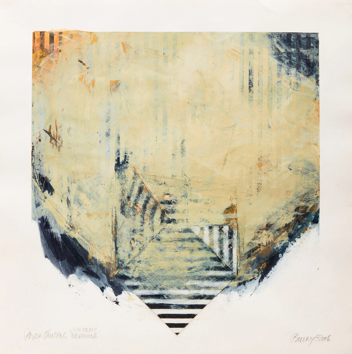 Andrea Boulley, Paper Painting “Malcolms Bermuda”, collage and acrylic, 2006