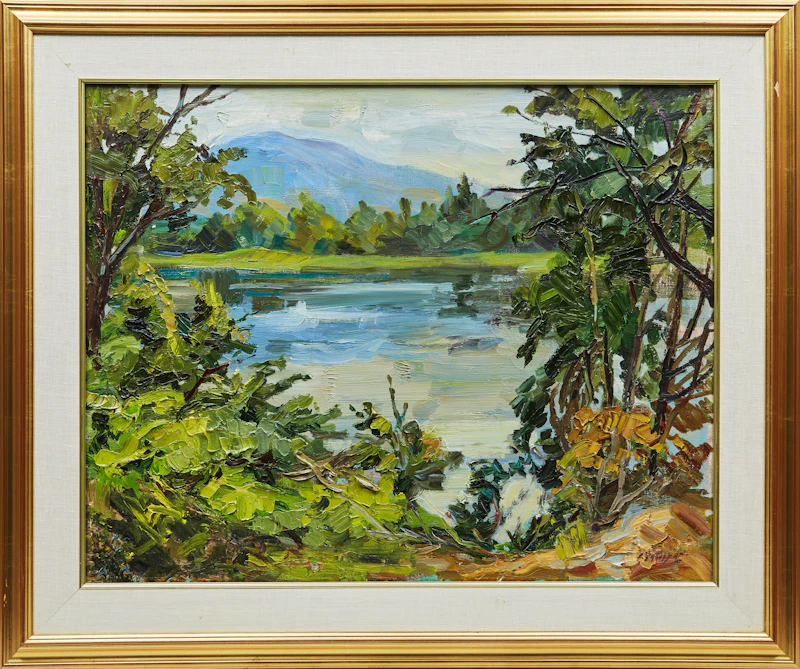 Armand Tatossian, Lake and Trees, oil on canvas - view 2
