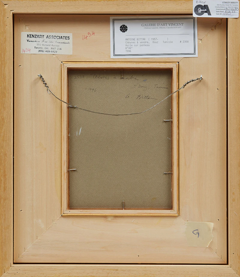Antoine Bittar, Chèvres à vendre, oil on board, 1996 - view 3