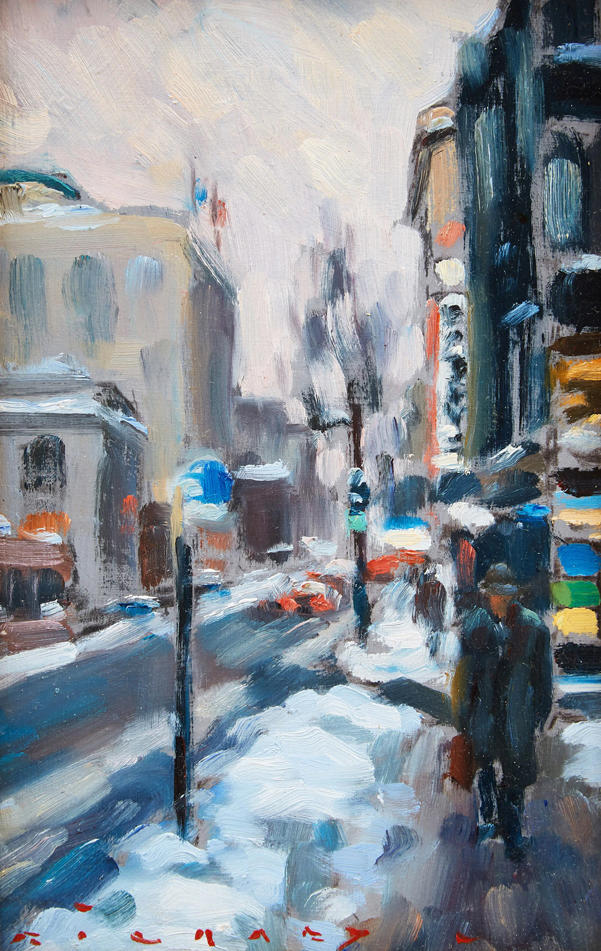 Richard Montpetit, Apres le travail, oil on masonite, 1988
