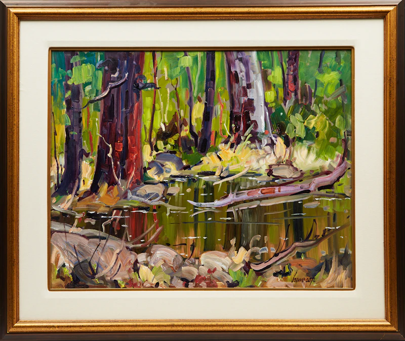 Bruno Côté, Green Reflection, oil on board - view 2