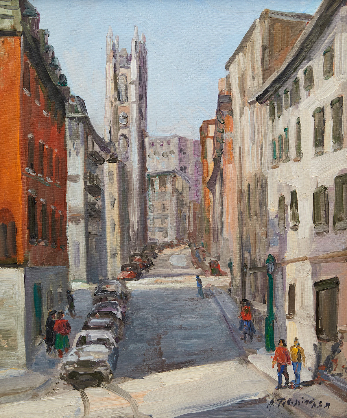 Armand Tatossian, Rue de la Commune, oil on canvas