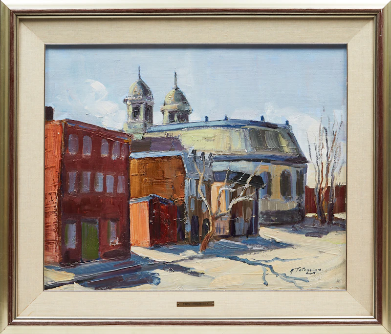 Armand Tatossian, Church Near Workman, Montreal, oil on canvas, 1995 - view 2