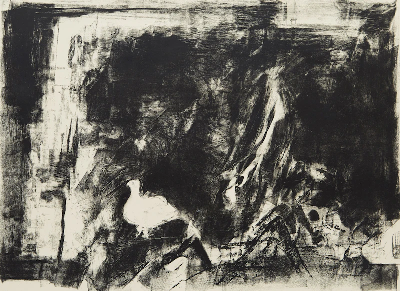 Le chien et l’oiseau; Nos voisins, Monsieur & Madame Renaud by Albert Dumouchel