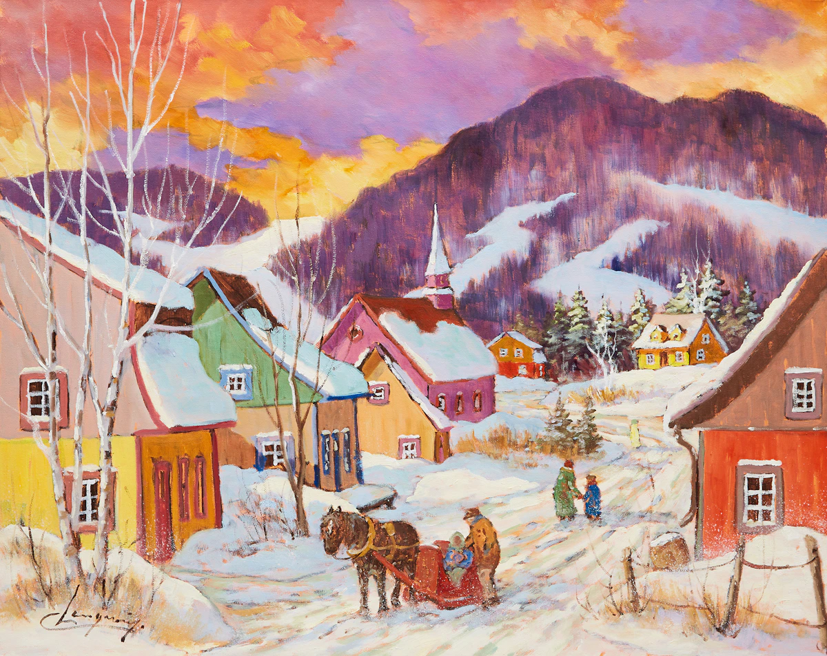 Claude Langevin, Un Tour de Traineau? , oil on canvas