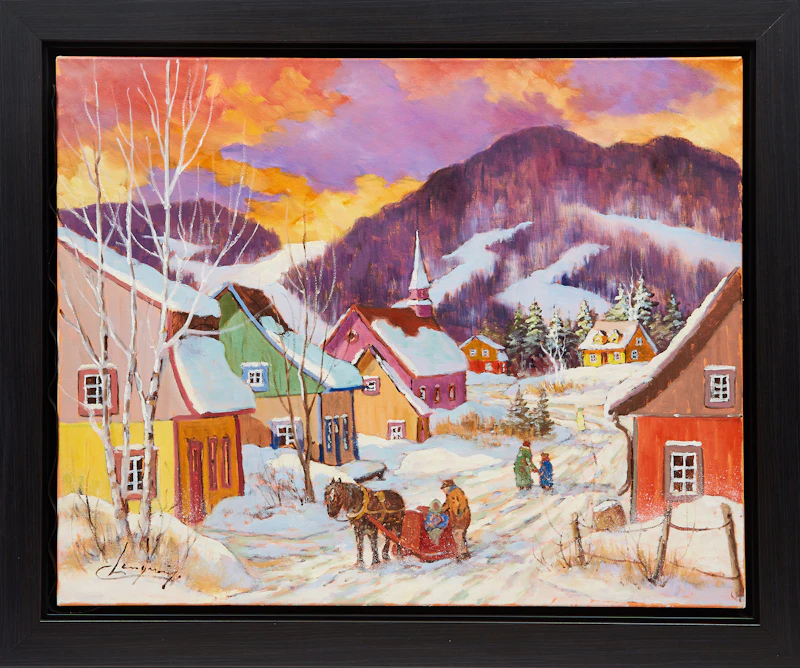 Claude Langevin, Un Tour de Traineau? , oil on canvas - view 2