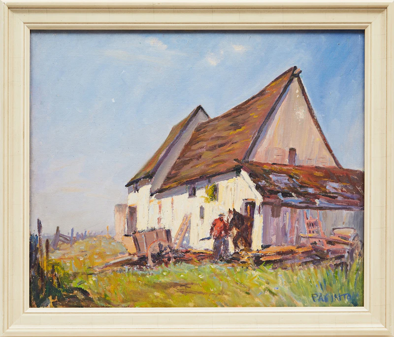 George Paginton, The Farmer and His Horse, Île d’Orleans, oil on board, circa 1949 - view 2