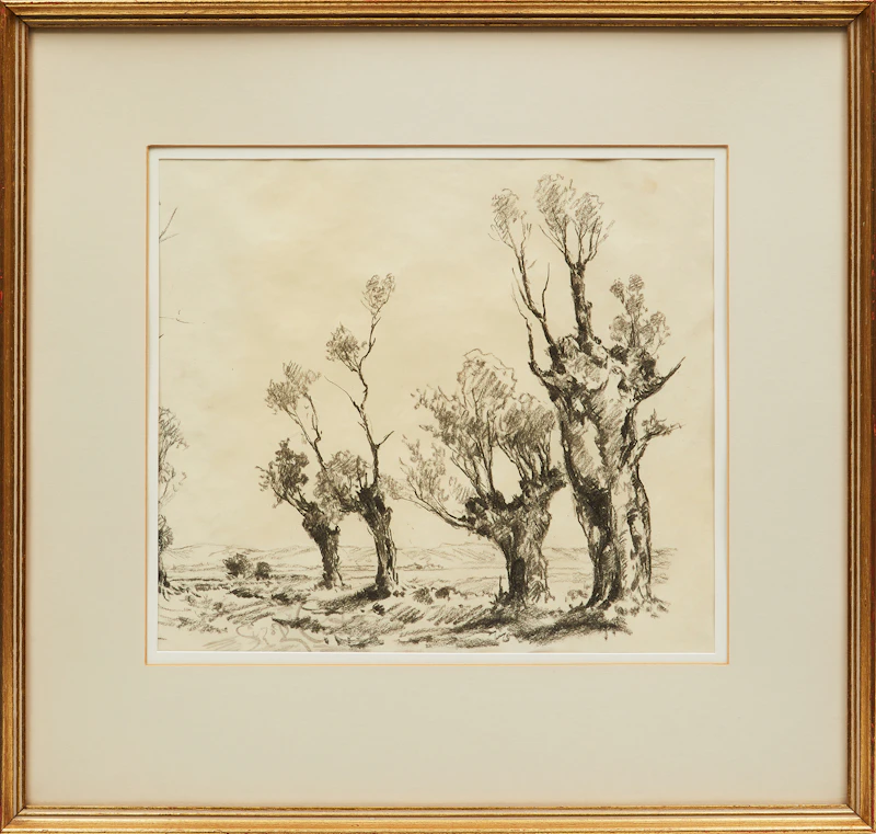 Marc-Aurèle de Foy Suzor-Coté, Landscape with Trees , pencil - view 2