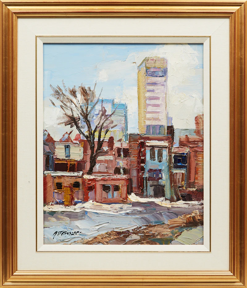 Armand Tatossian, Sans titre (Rue en hiver) , oil on canvas - view 2