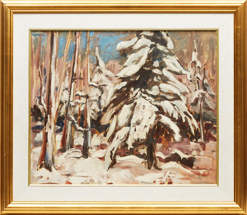 Bruno Côté, Winter Forest, oil on board, 1973 - view 2