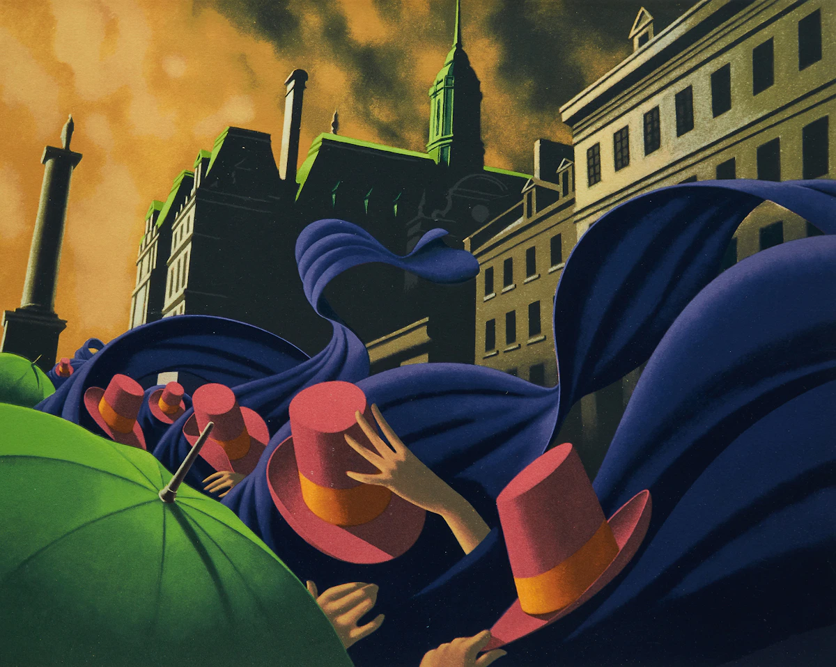 Claude Théberge, Place Jacques Cartier, lithograph, 1992