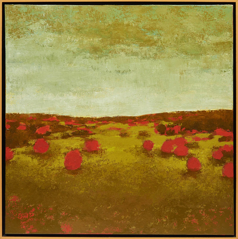 Shelley Mansel, Red Bushes, acrylic on canvas - view 2