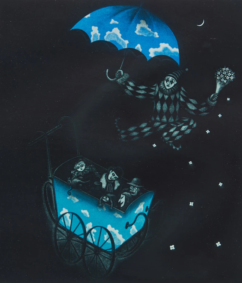 Unknown Artist, Poussette de carnaval, colour lithograph