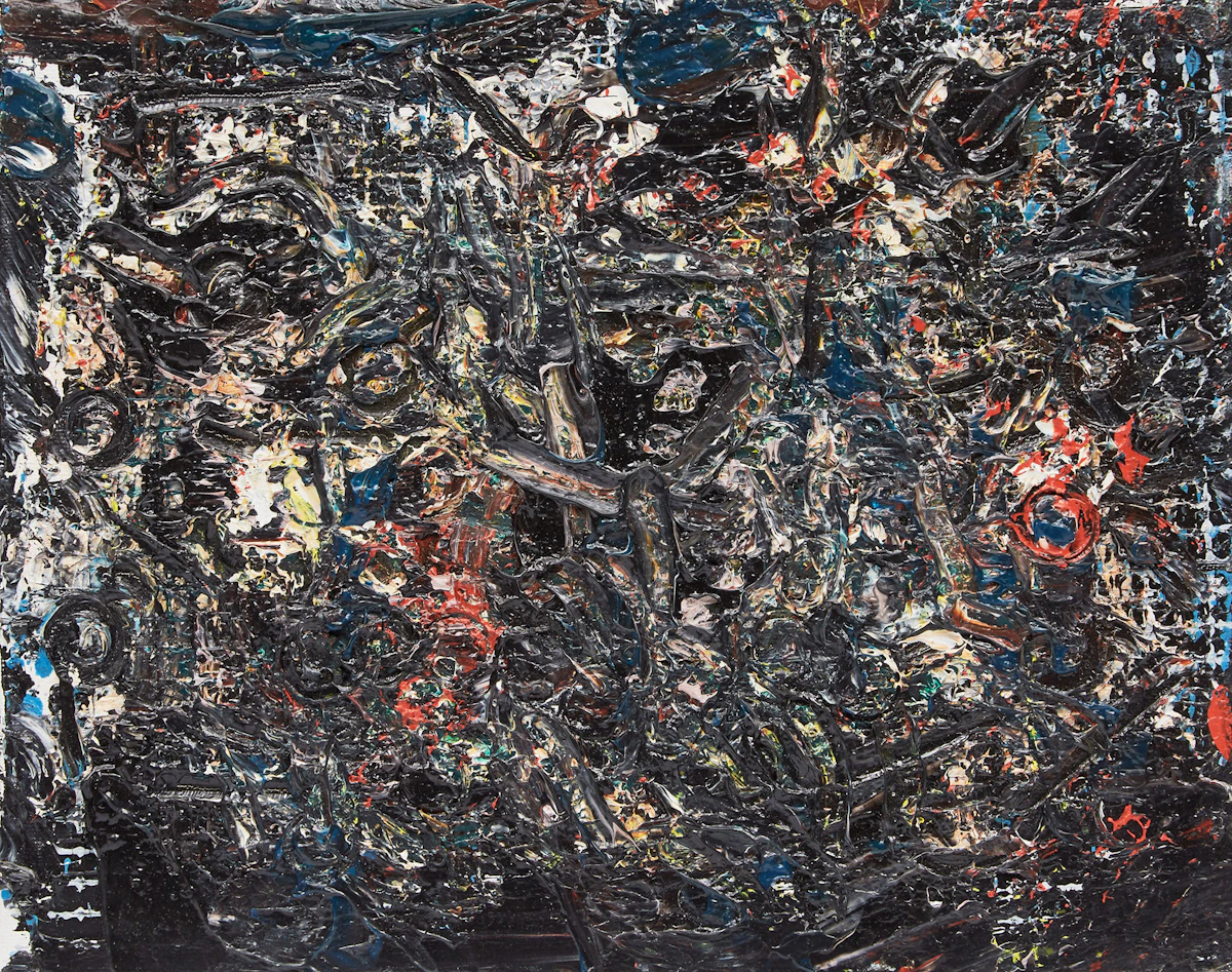 Duncan De Kergommeaux, Land Series #2/99; Untitled Abstraction, two paintings