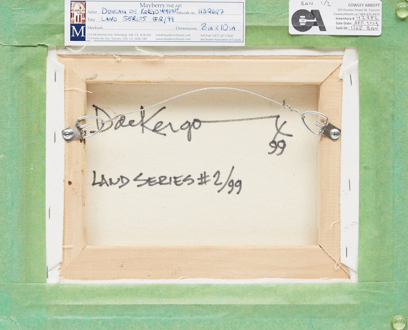 Duncan De Kergommeaux, Land Series #2/99; Untitled Abstraction, two paintings - view 3