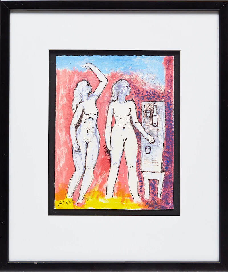 Ruben Zellermayer, Three Artworks, painted steel sculpture and two mixed medias on paper - view 7