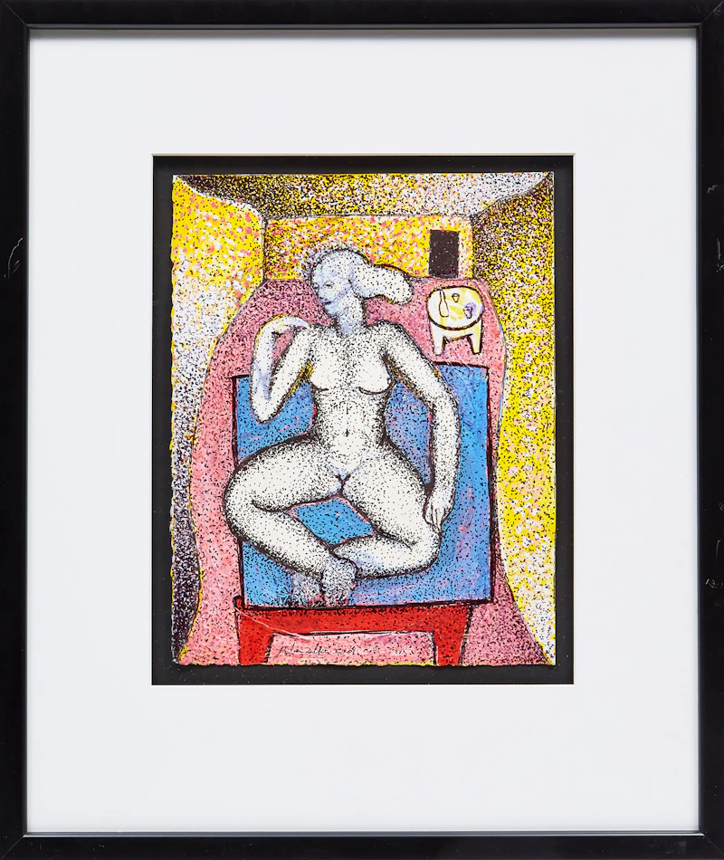 Ruben Zellermayer, Three Artworks, painted steel sculpture and two mixed medias on paper - view 10