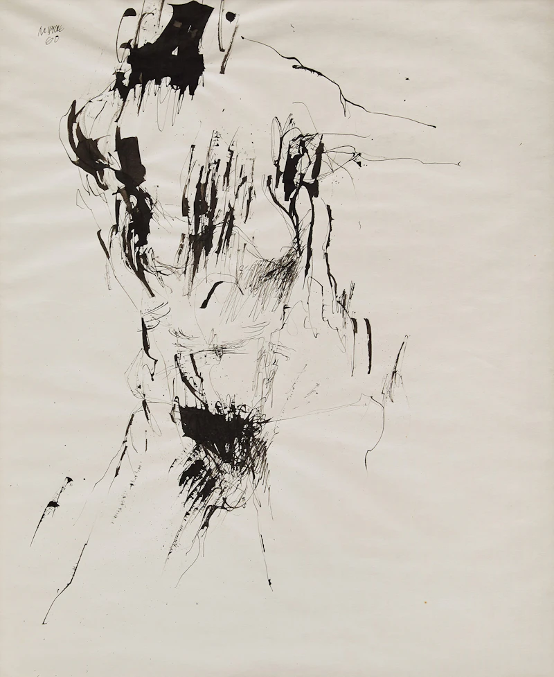 Robert Markle, Saxophone Player; Dancer, 2 ink drawings mounted to board - view 4