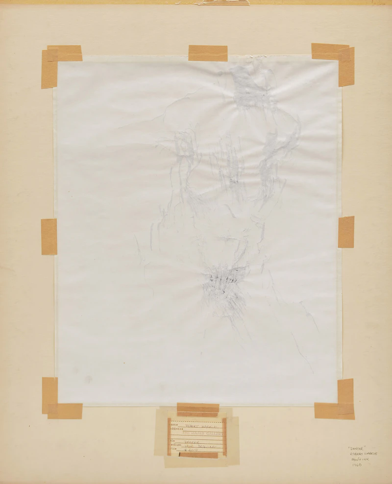 Robert Markle, Saxophone Player; Dancer, 2 ink drawings mounted to board - view 6