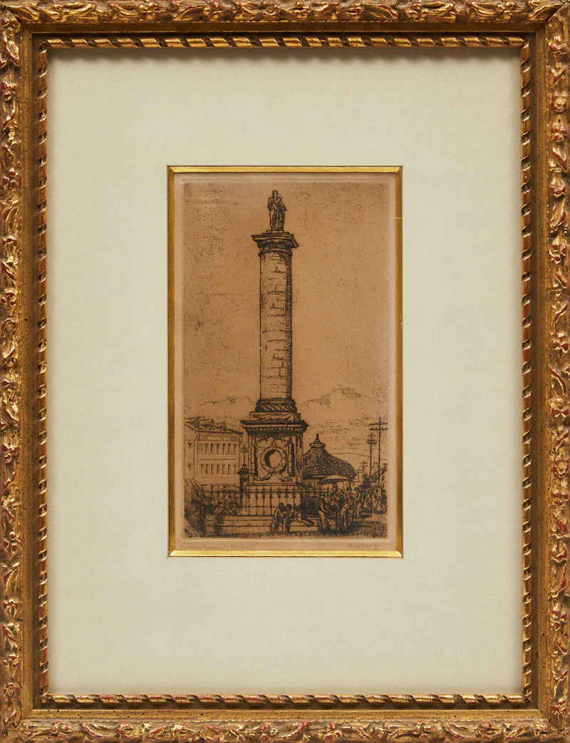 Robert Wakeham Pilot, The Nelson’s Monument, Montreal , etching - view 2