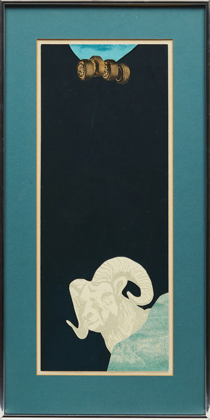 Charles Pachter, Lookout (Untitled Goat and Tires), mixed media collage - view 2