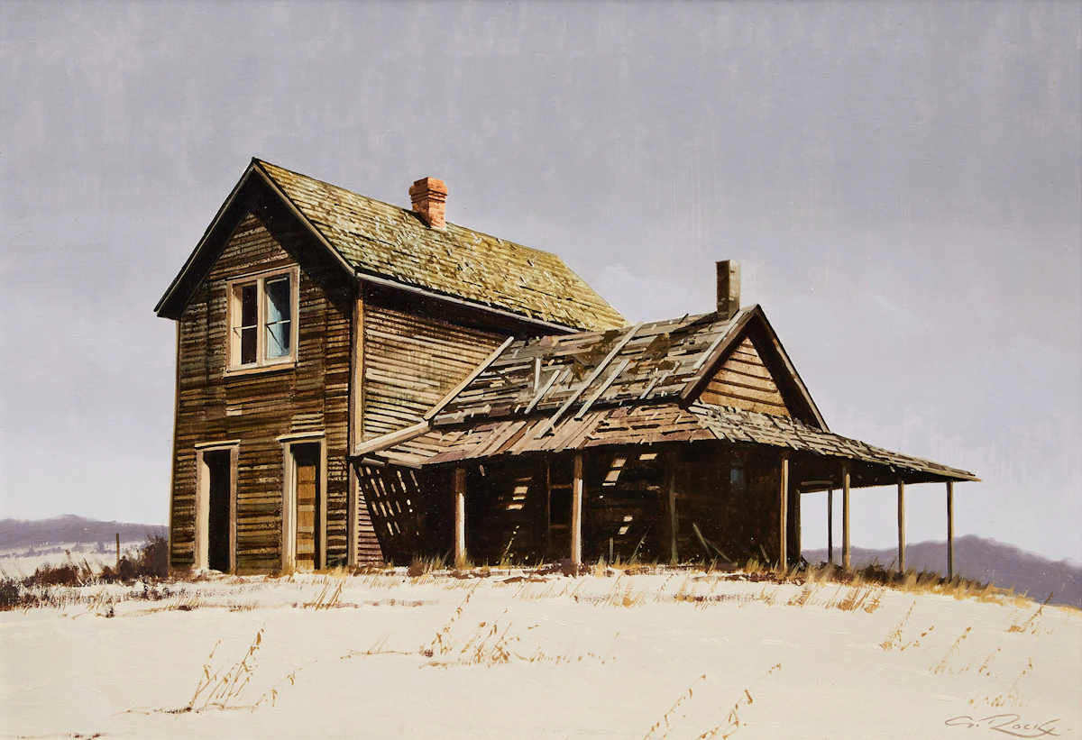 Geoffrey Allan Rock, The Graglan Place, Grand Forks, B.C., oil on board