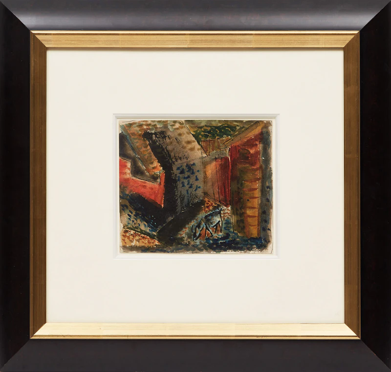 Charles George Dufresne, Street Scene, watercolour and ink - view 2