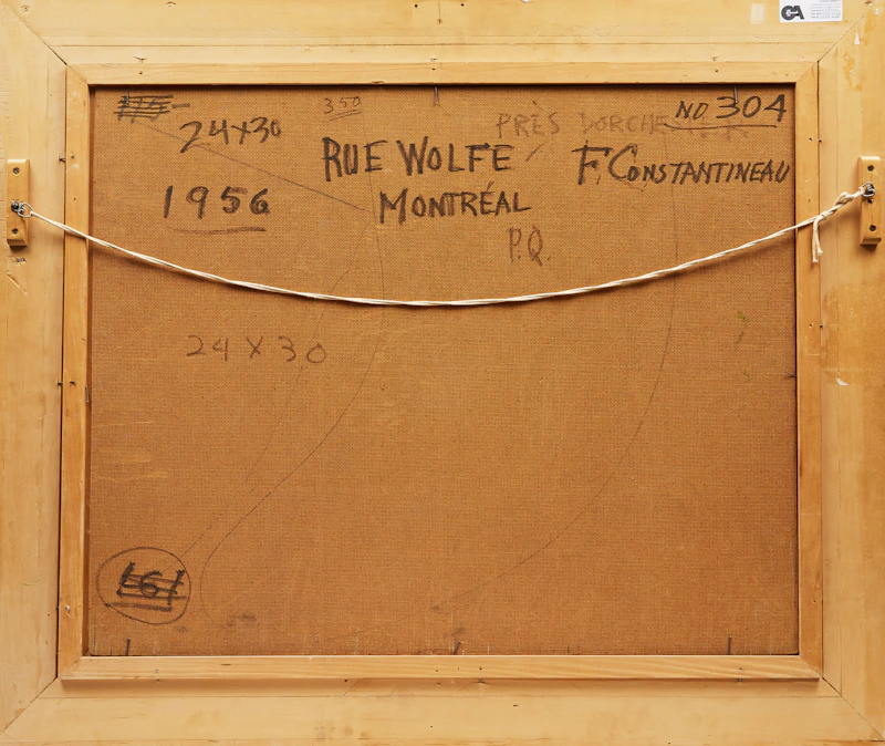 Fleurimond Constantineau, Rue Wolfe, Montreal P.Q., près Dorchester , oil on board - view 3