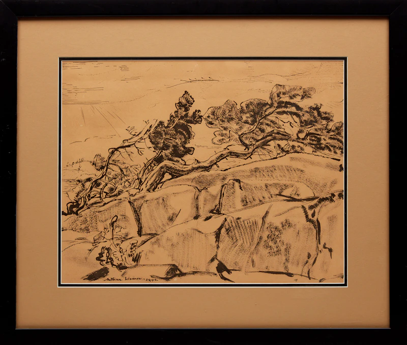 Arthur Lismer, Georgian Bay, india ink on paper, 1948 - view 2