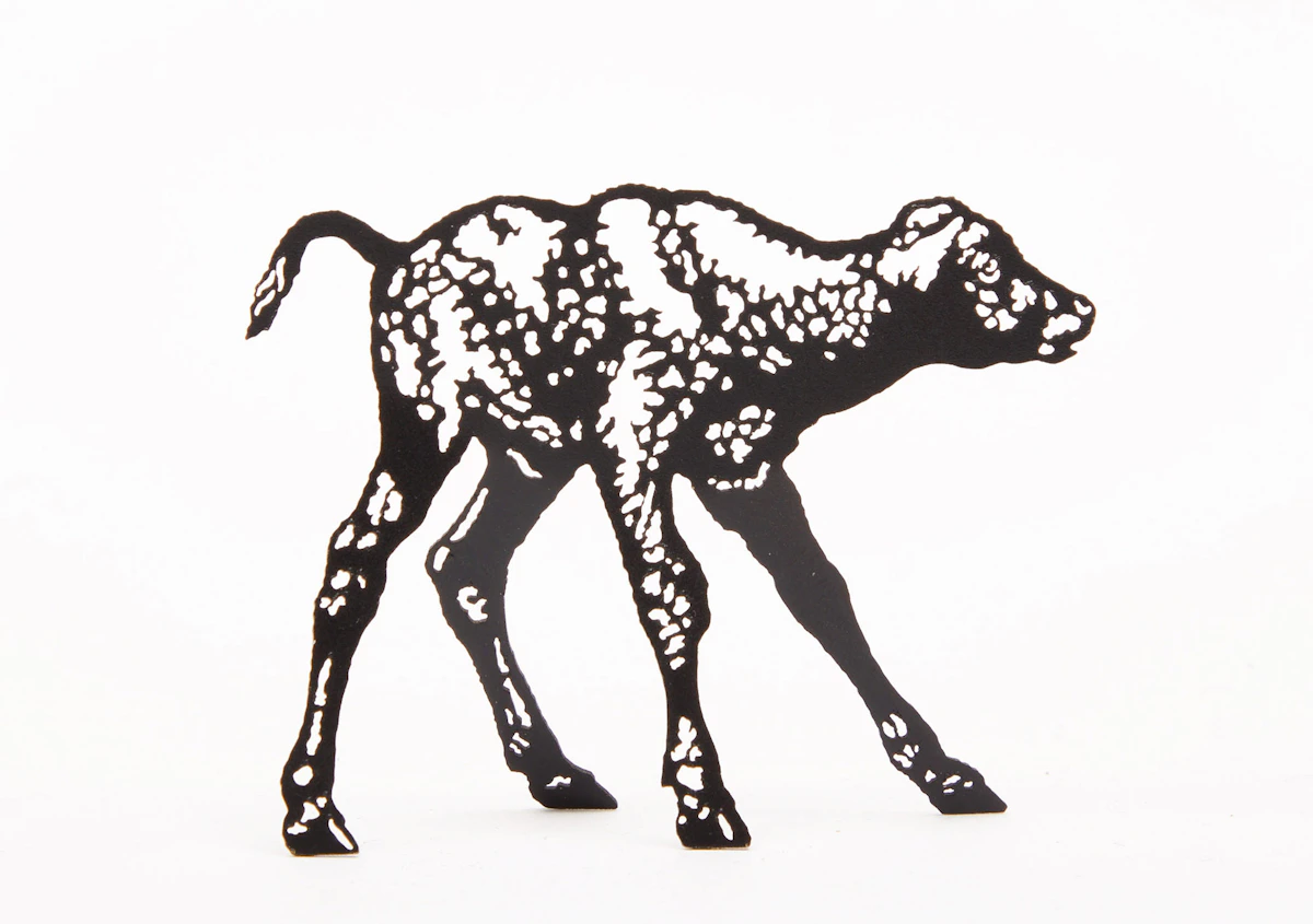 Joe Fafard, Calf, lasercut steel, 1997