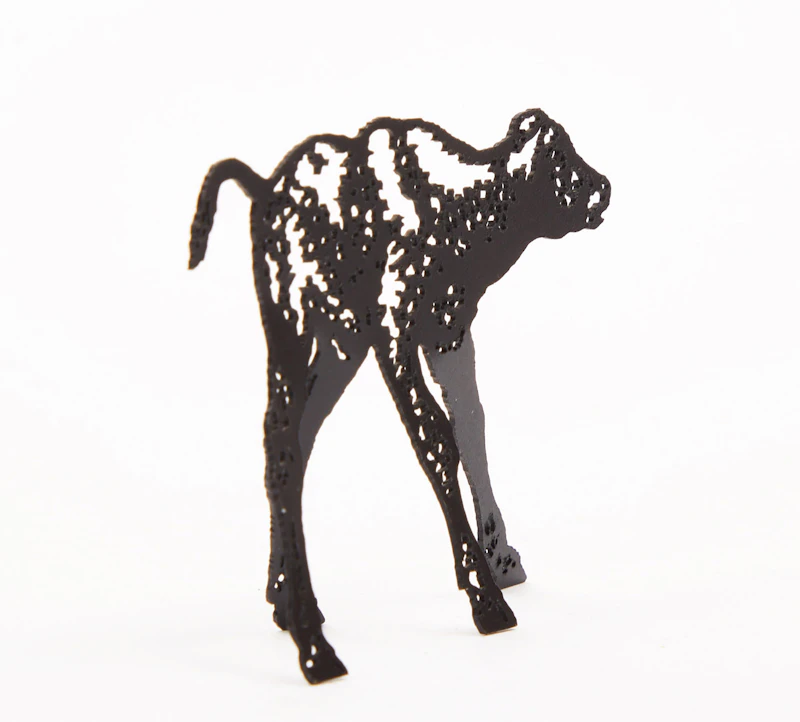 Joe Fafard, Calf, lasercut steel, 1997 - view 2