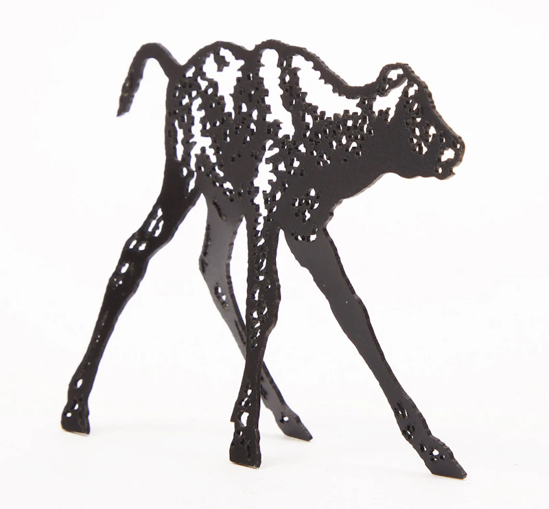Joe Fafard, Calf, lasercut steel, 1997 - view 4