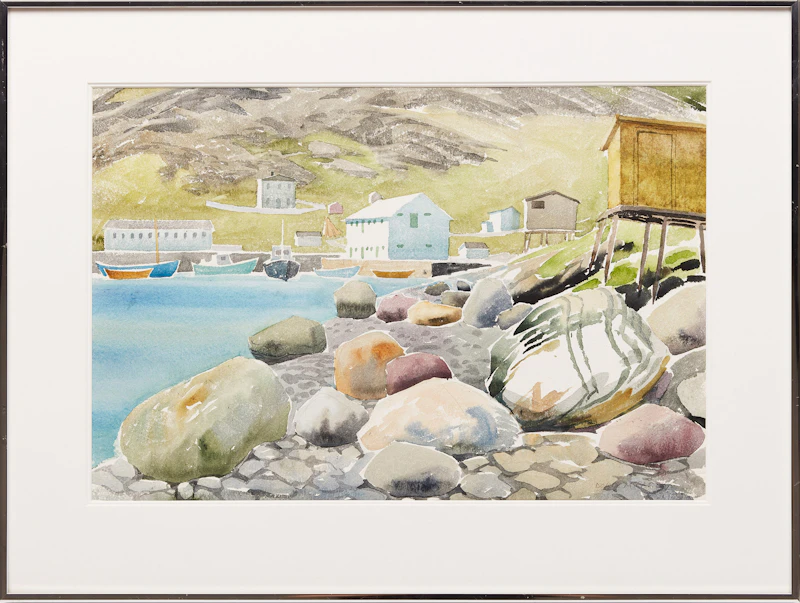Doris Jean McCarthy, Boulders at Port Kirwan, watercolour, 1983 - view 2