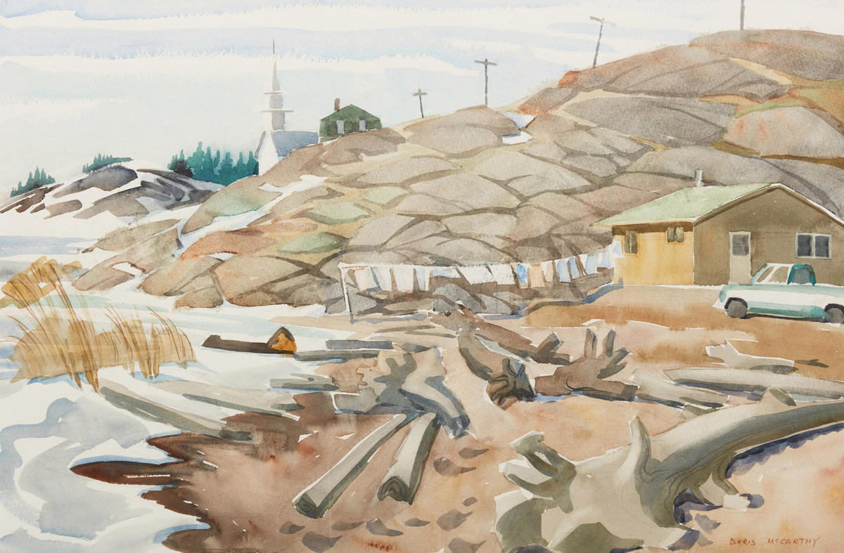 Doris Jean McCarthy, Fort Chipewyan, watercolour, 1980